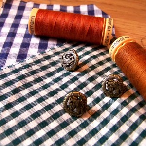cotton reels buttons and fabric samples